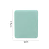 A square, light mint green compact foldable travel makeup mirror with dimensions 7.5cm by 6cm.