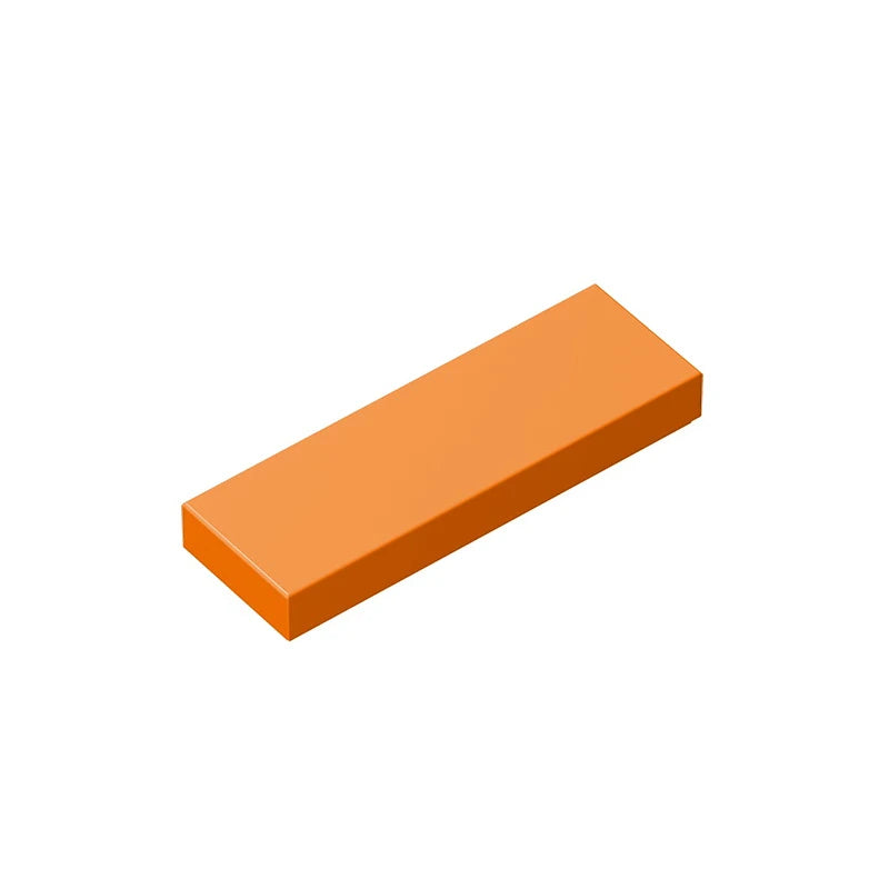 An orange rectangular building brick tile.
