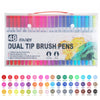 A set of 48 dual-tip brush pens in various colors for art and design