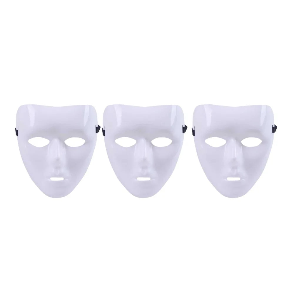 A pair of white performance mask for dance, cosplay, and Halloween