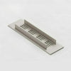 A silver aluminum alloy rectangular ventilation grille designed for cabinet use.