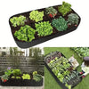 An extra large 8-grid elevated garden bed filled with various green vegetables and herbs