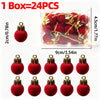 Red Velvet Christmas Ball Ornaments (Set of 24)
