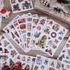Eine Sammlung festlicher Weihnachtssticker mit Weihnachts- und Wintermotiven zum Basteln.