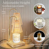 Verstellbare Messing-Kerzenwarmerlampe mit Glasschirmen und Holzbasis für Wachsduftkerzen