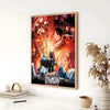 Anime poster featuring characters from Fullmetal Alchemist in a dramatic, fiery style.