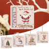 Un ensemble de cartes d'argent en bois décoratives pour fêtes de fin d'année avec des thèmes de Noël comme le Père Noël et le