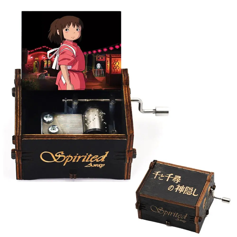 Hand-Cranked Wooden Music Box – Spirited Away Theme