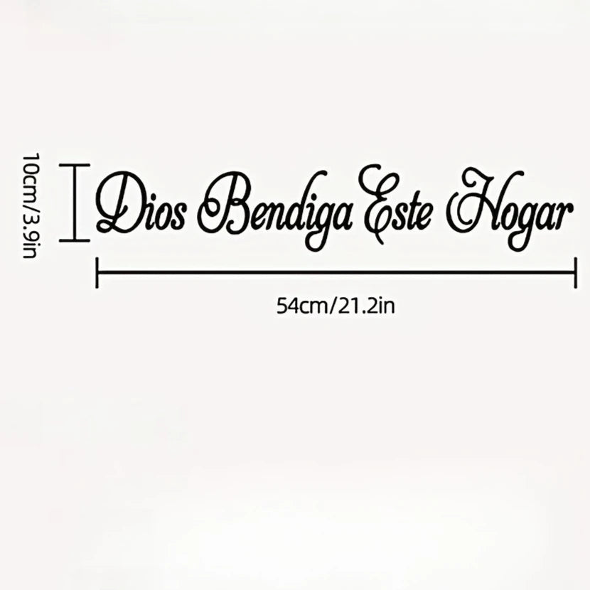 Dekoratives Wanddekal mit der Aufschrift Dios Bendiga Este Hogar
