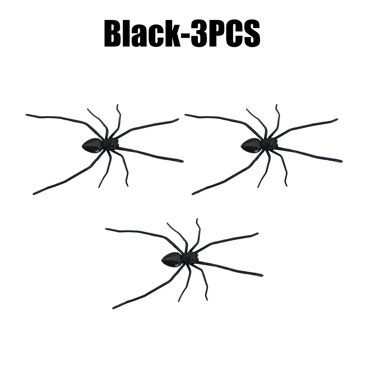 Three black realistic spider magnets for fun pranks and decoration