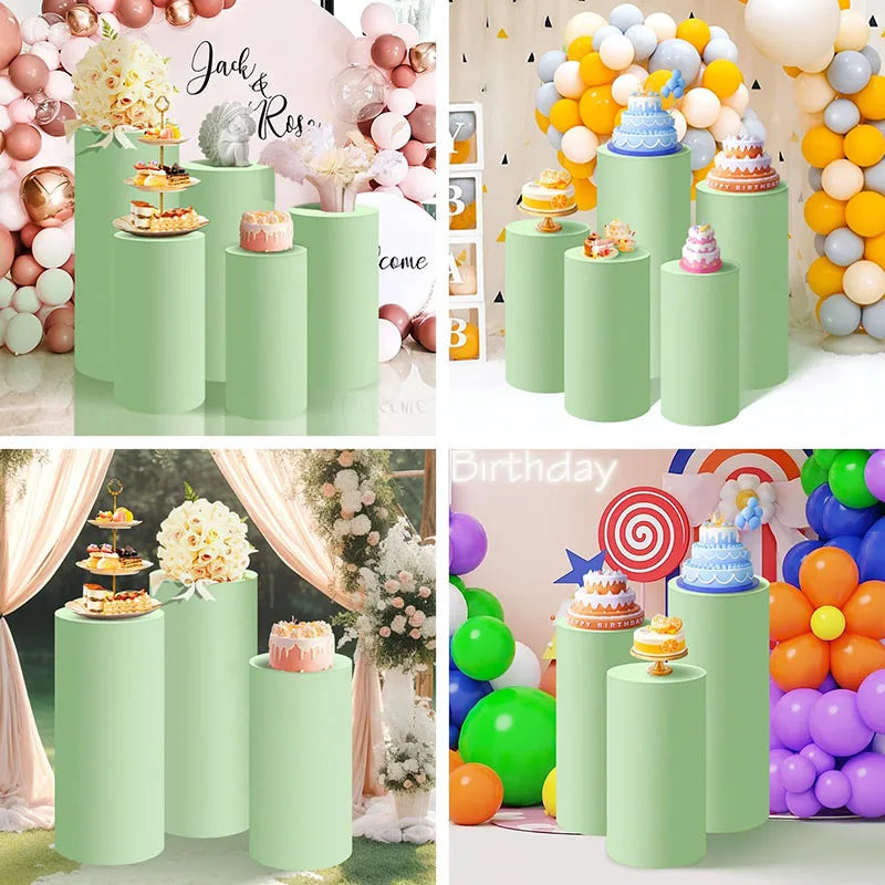 Spandex Cylinder Stand Covers for Weddings and Events