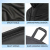 A black breathable balaclava face mask with a drawstring design, neat wiring, and ear hanging design.