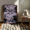 A canvas poster featuring a collage of intense Jujutsu Kaisen characters with dramatic lighting.