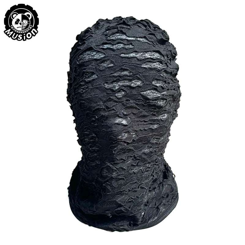 Black mesh balaclava face mask for outdoor sports