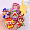 A collection of colorful resin clown charms featuring various facial expressions and outfits for DIY crafts