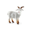 A white sheep figurine with brown horns and woolly texture.