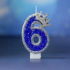 Blue Crown Number Birthday Candle