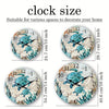 A set of four handcrafted wooden turtle wall clocks in various sizes and designs suitable for home decoration.