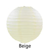A round beige paper lantern with horizontal folds.