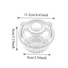 Clear plastic cat head shaped cake box with a lid and decorative scalloped edge