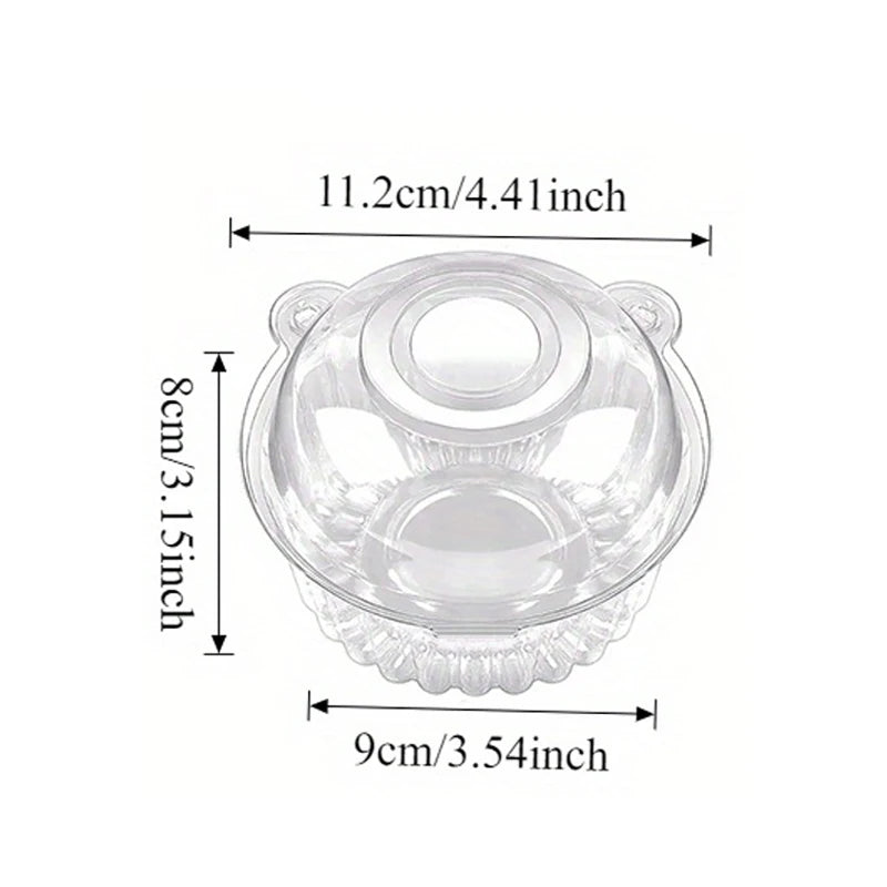 Clear plastic cat head shaped cake box with a lid and decorative scalloped edge