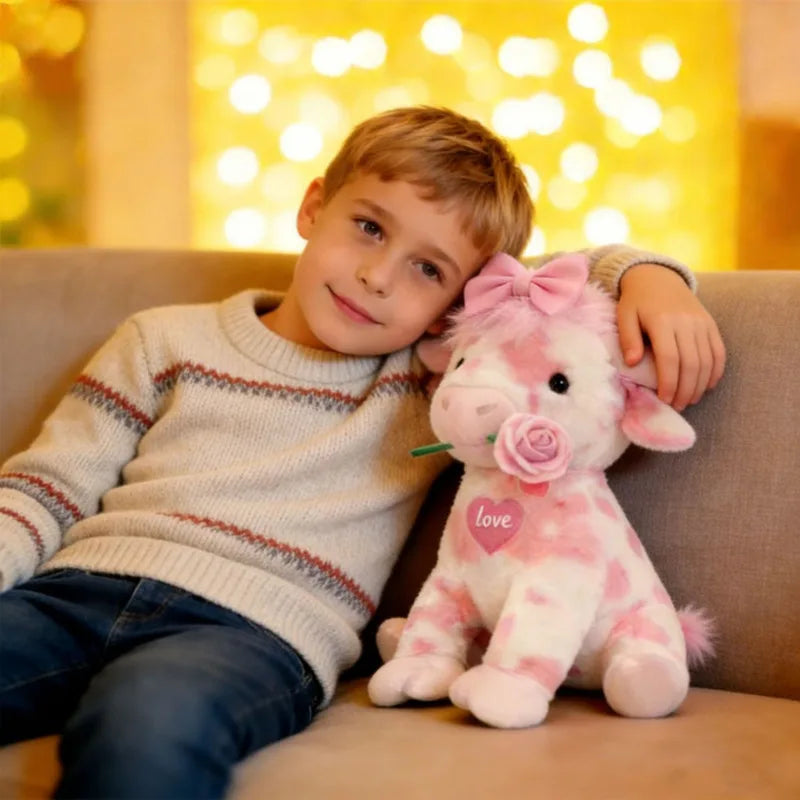 Pink Highland Cow Plush Toy – Soft Cuddly Stuffed Animal