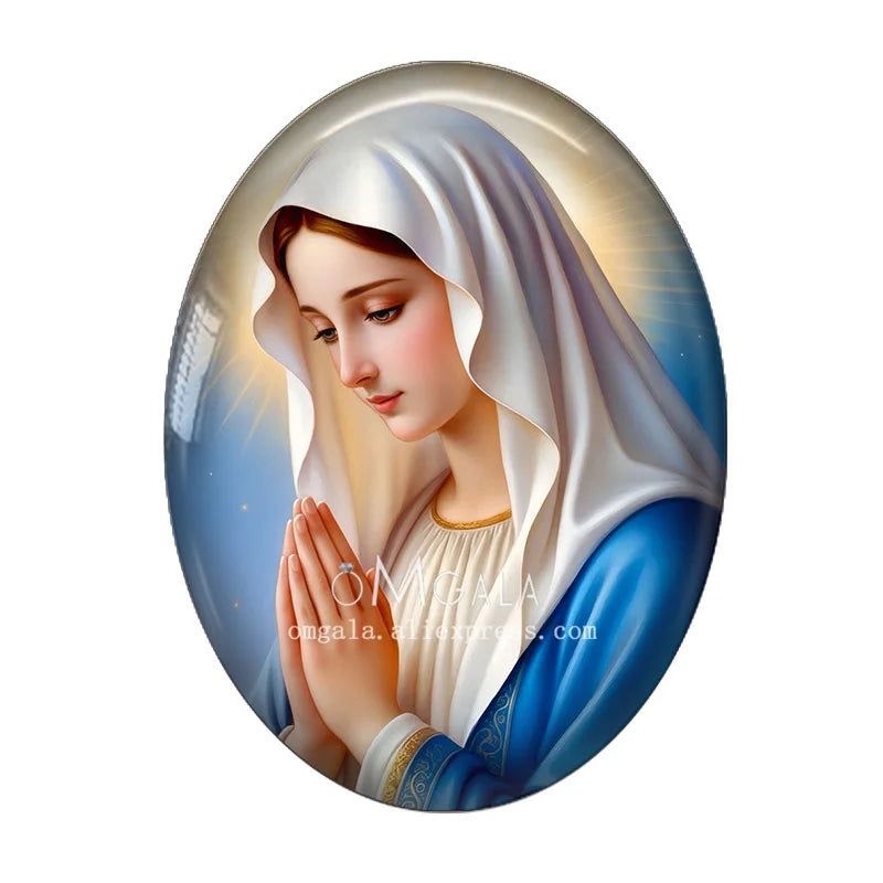 Religious Art Glass Cabochons for Jewelry Making