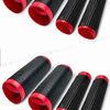 Several black silicone handlebar grip covers with red accents are shown in various rolls.