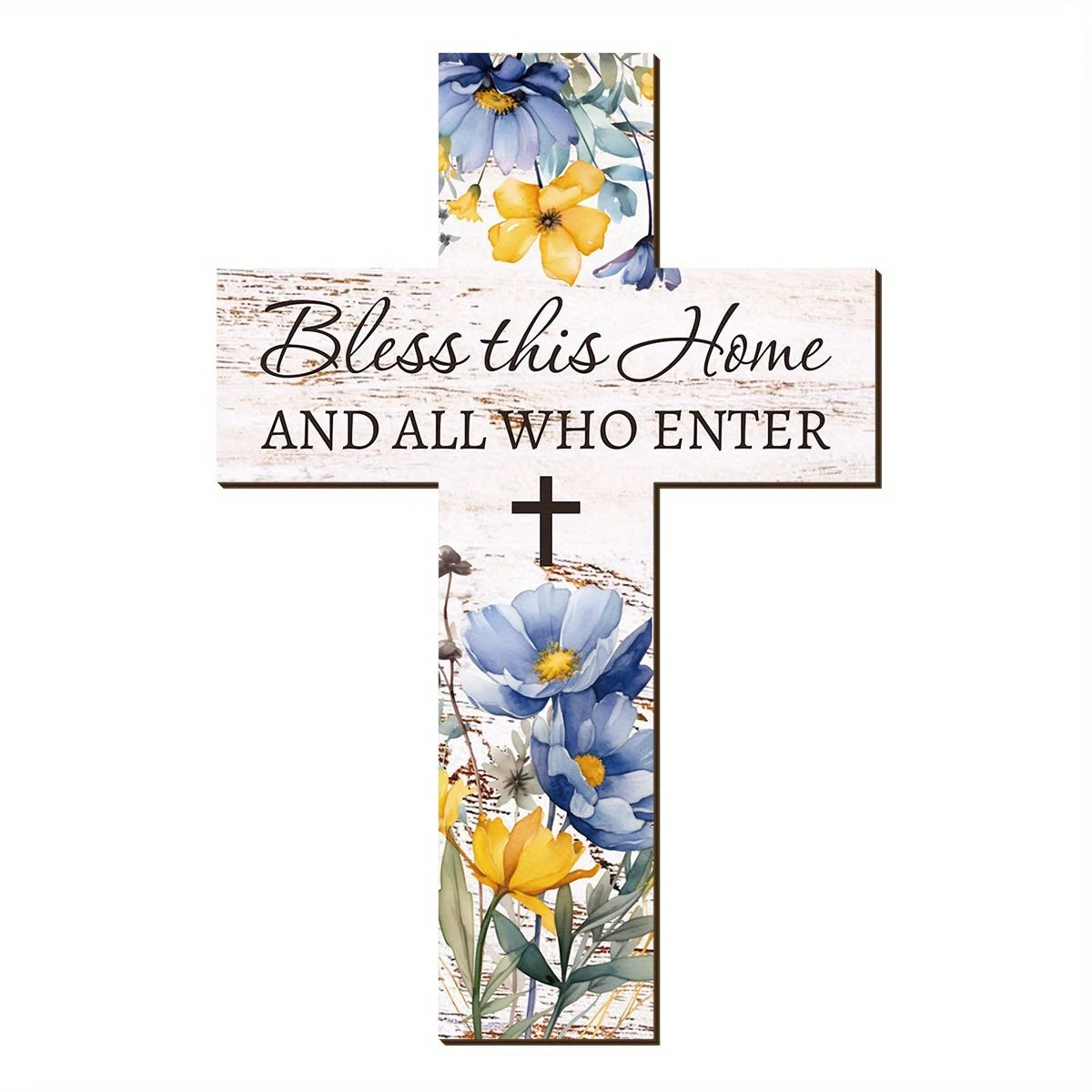 Rustic Wooden Cross Wall Decor for Home & Prayer Room