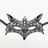 Elegant black lace half face mask with intricate scrollwork for masquerade and costume parties