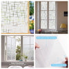 Various views of frosted window privacy film showing its texture and application on glass surfaces.