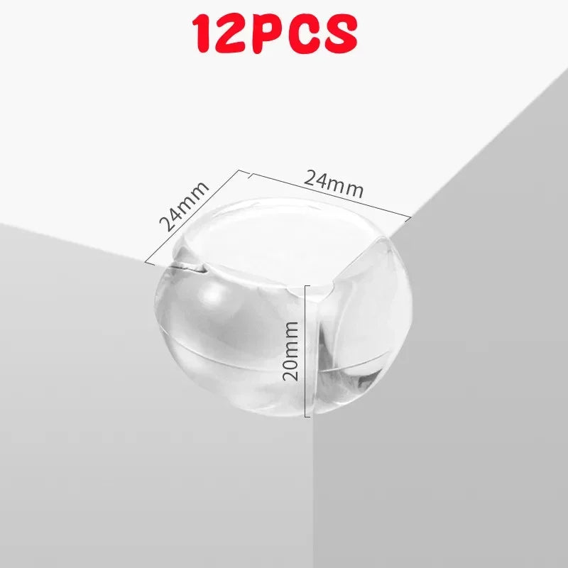 Twelve soft silicone corner protectors for baby safety, shown from above.