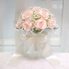 Elegant Silk Rose Bridal Bouquet with Baby's Breath