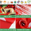 Fabric banner featuring a festive theme with a gnome pattern, laser-cut edges, and washable material.
