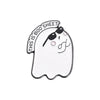 Halloween Enamel Pins Set - Cute Ghost, Black Cat, and Pumpkin Brooches for Kids