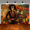 Day of the Dead Skeleton Carnival Backdrop for Halloween Party Decorations