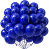 A bunch of assorted blue latex party balloons tied together