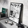 Framed poster of Chainsaw Man anime art featuring a character and title
