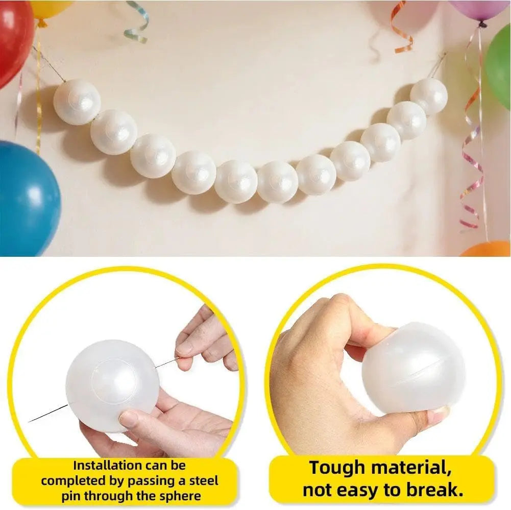 Elegant Pearl Bead Garland with Crystal Pendant for Wedding Backdrops