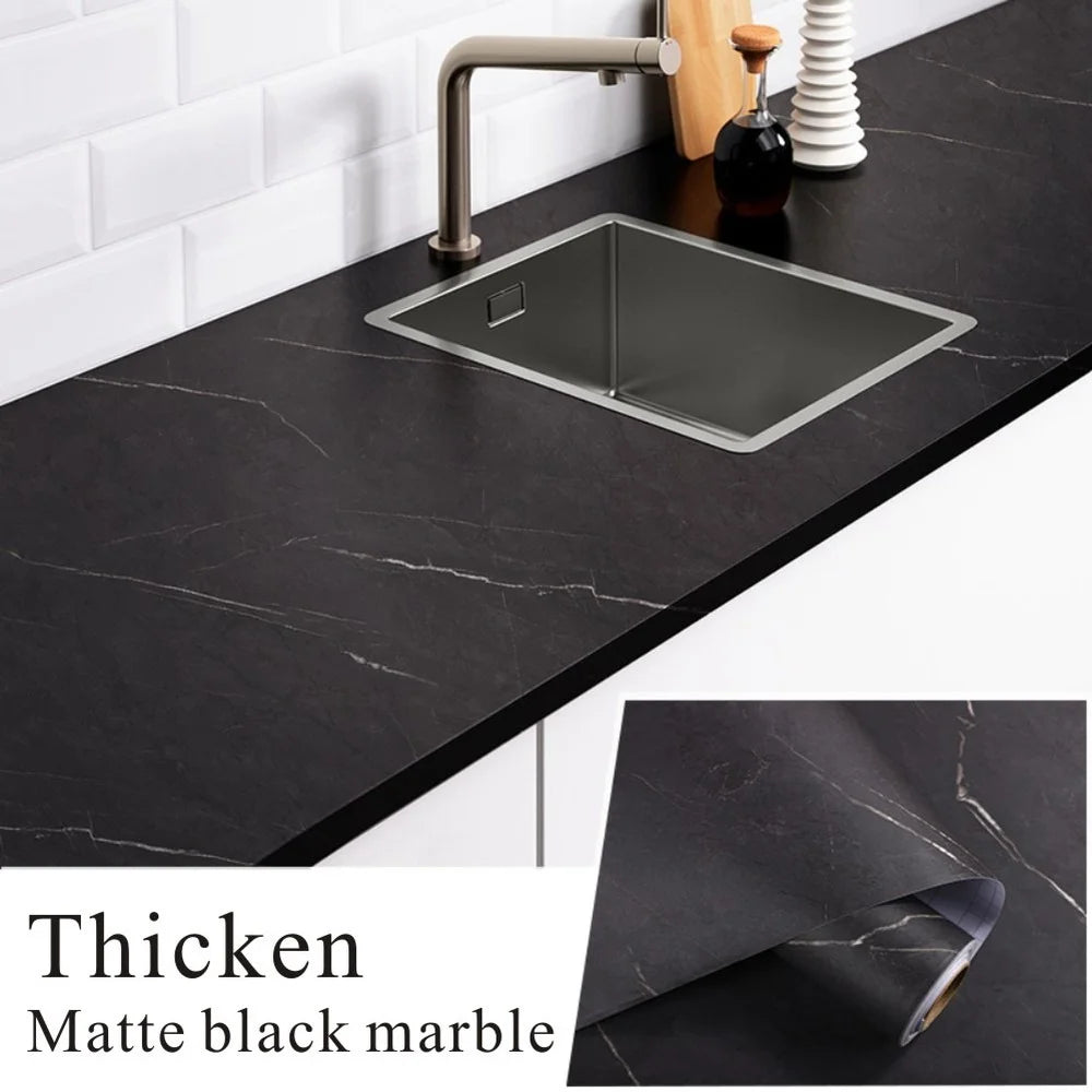 Self-Adhesive Matte Marble Wallpaper for Kitchen, Cabinets & Countertops