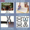 Instructions showing how to get rid of creases using an iron and laundry methods