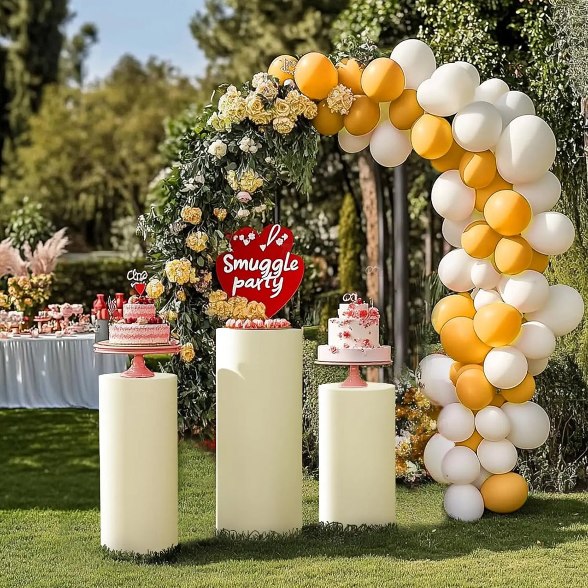 Spandex Cylinder Stand Covers for Weddings and Events