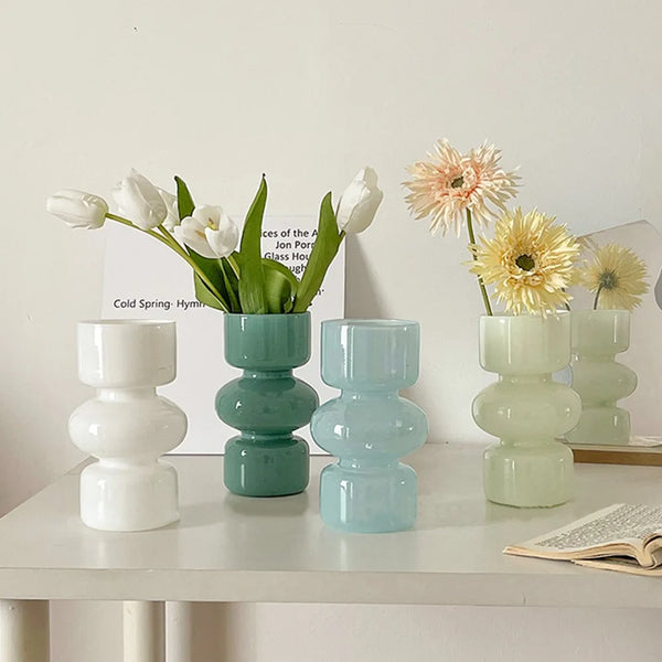 Handcrafted Glass Flower Vase for Hydroponic Plants & Home Decor
