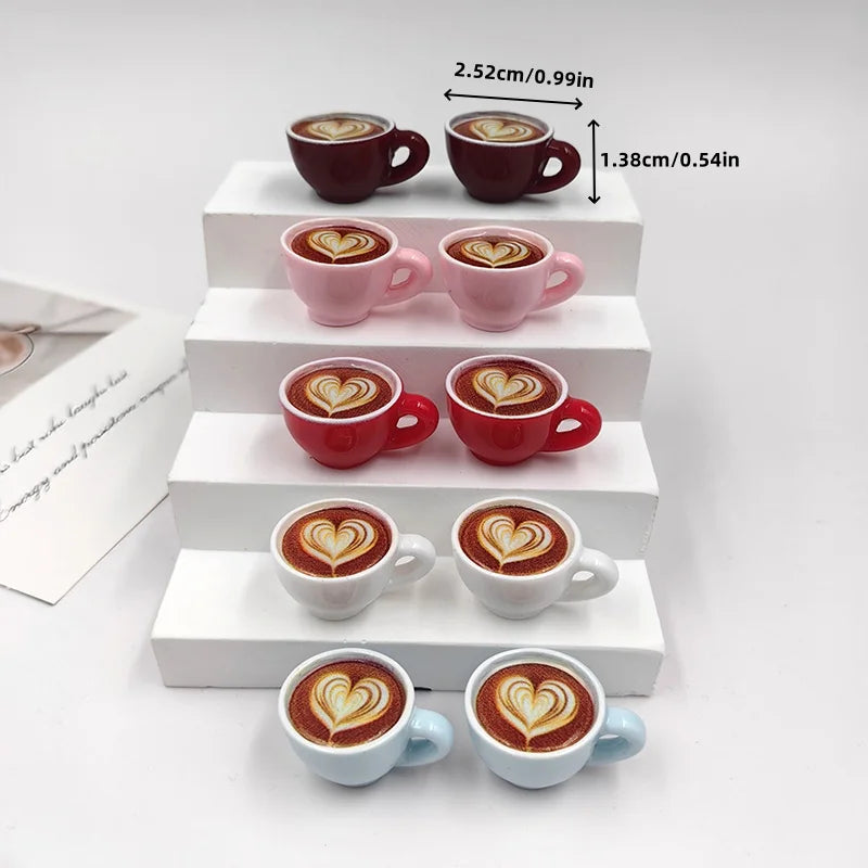 Kawaii Latte Coffee Cup Charms for DIY Jewelry Making