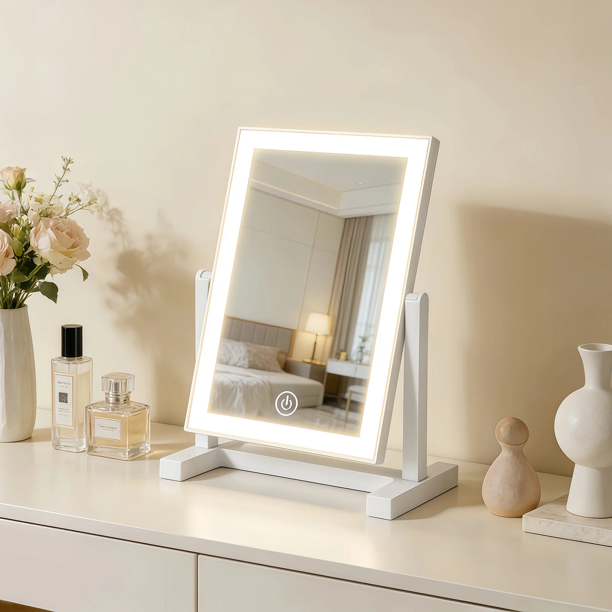 LED Makeup Mirror with 3 Color Lighting and Touch Control