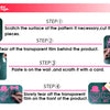 Instructions show how to use an inspirational vinyl wall decal by scratching the surface and tearing off the film.