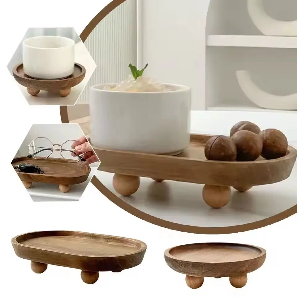 Wooden storage trays and bowls used for aromatherapy and essential oils