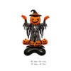 Large Halloween foil balloon featuring a standing or seated bat, pumpkin, ghost, and monster design.