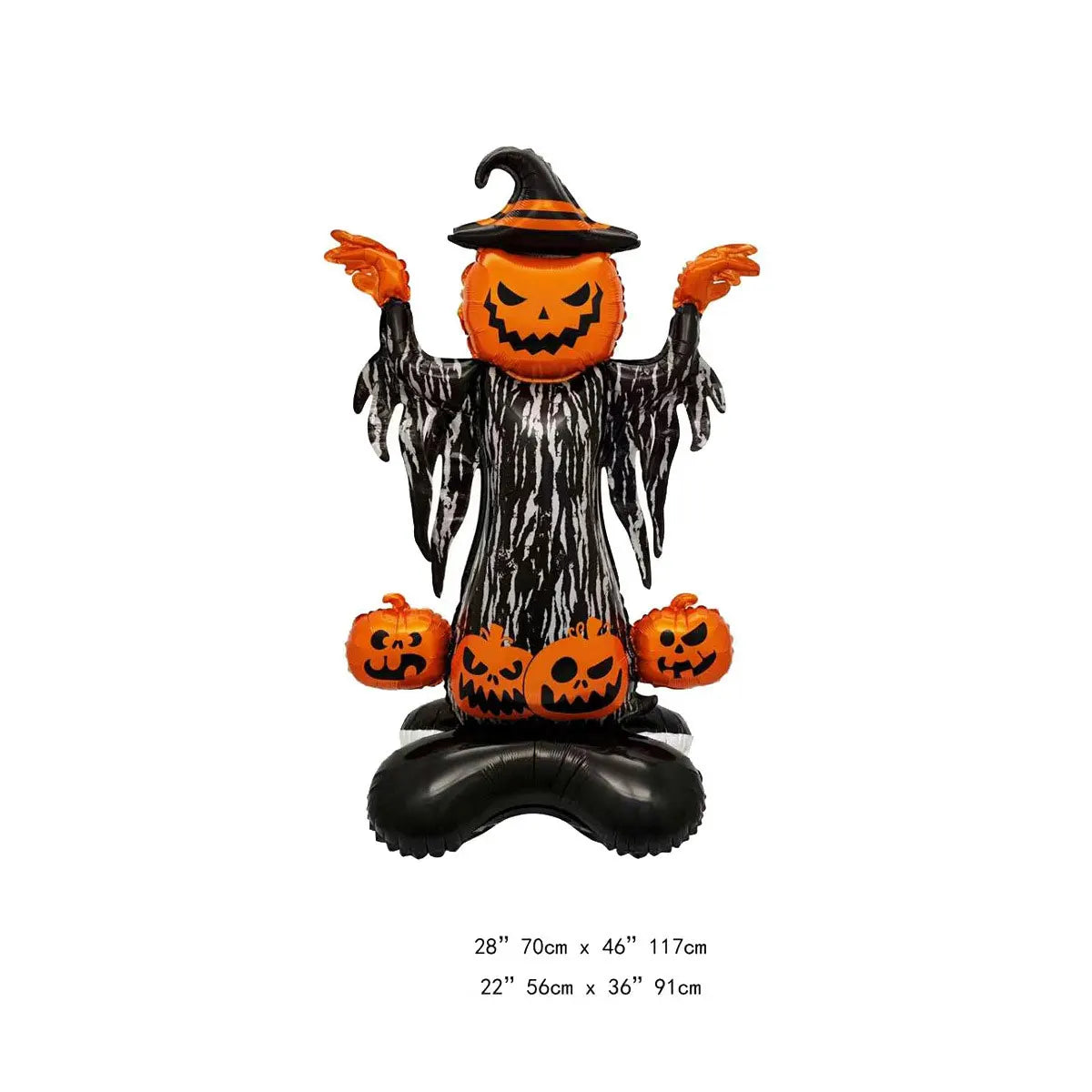 Large Halloween foil balloon featuring a standing or seated bat, pumpkin, ghost, and monster design.
