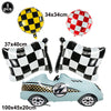 Race Car Birthday Party Balloon Decoration Set with Traffic Lights, Cones & Checkered Flags